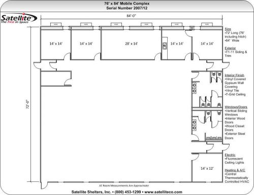 Used 2008 CX06 (Six Plex) Mobile Office 72&#039; x 84&#039; box) Serial #2007-12 - KC