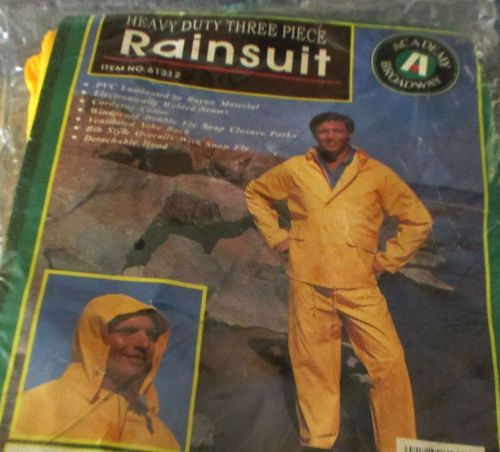 HEAVY DUTY 3 PIECE RAINSUIT:  NWT, PVC LAMINATE &amp; RAYON, ACADEMY BROADWAY