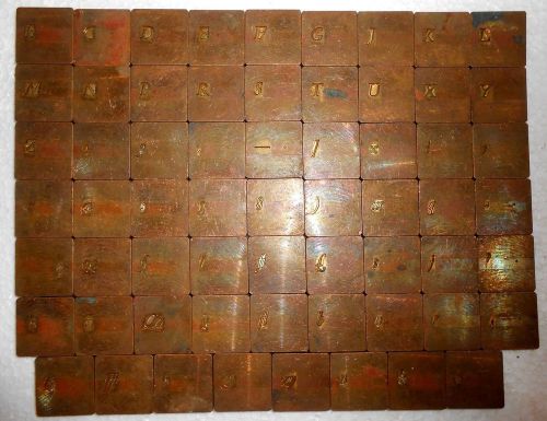 Monotype 62 Display Matrices/Mats/Matrix Series 156-24 Point.Total 62 Mats m1061