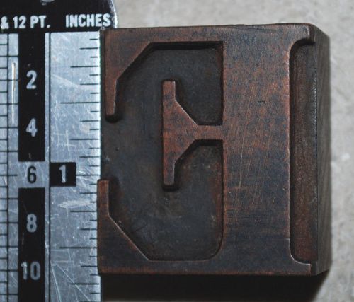 Vintage / Antique Letterpress Wood Printer&#039;s Type &#034;E&#034;, 1 11/16&#034; tall, 10 line