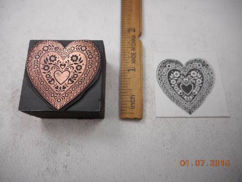 Letterpress Printing Printers Block, Romantic Valentine Heart