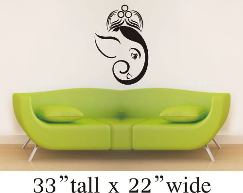 2X Om Aum Lord Ganpati Ji Wall Vinyl Drawing Room, Bedroom Sticker Decal-1464