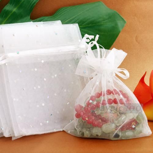 30 White Organza Wedding Favor Gift Bag Pouch 120x100mm HOT