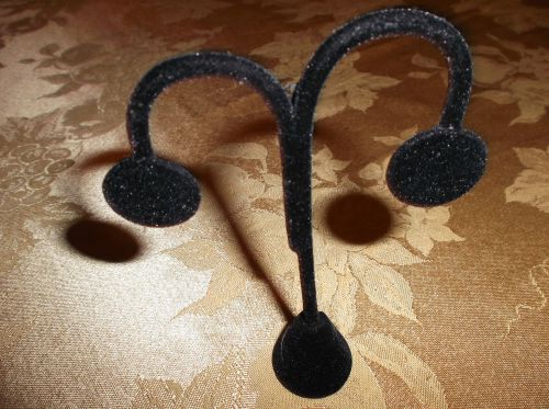 EUC BLACK FLOCKED PROFESSIONAL WEIGHTED EARRING DISPLAY FIXTURE!! PRETTY!!