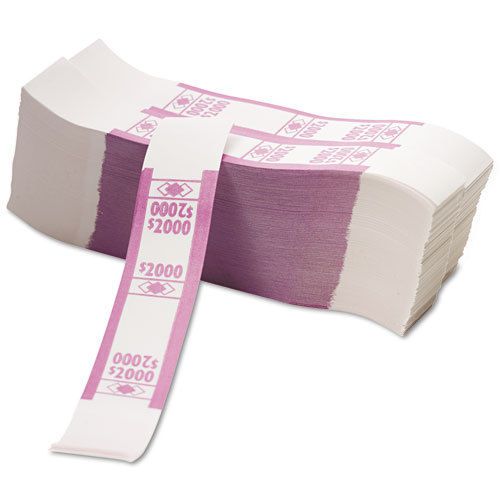 Pm color-coded kraft currency straps, $20 bill, $2000, self-adhesive, 1000/pack for sale