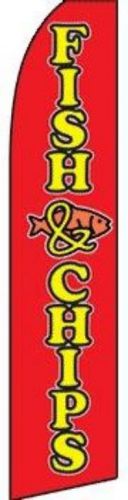 Fish &amp; chips 15&#039; bow business swooper flag super sign flutter banner * for sale
