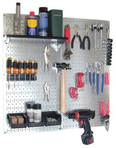 New! garage storage galvanized steel wall tool organizer pegboard - free ship! for sale