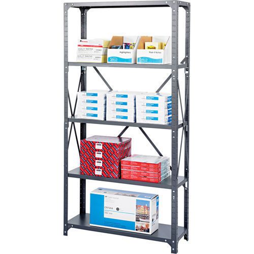 Safco 75&#034; Steel Shelving 36&#034; x 24&#034; Dark Gray