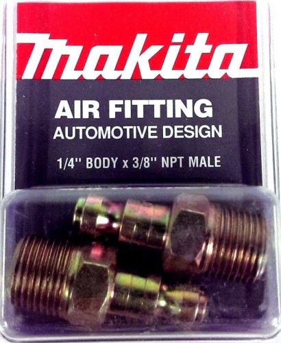 Makita 1/4&#034; body x 3/8&#034; npt m-auto air fitting yy311009-a 2pk *made in the usa* for sale