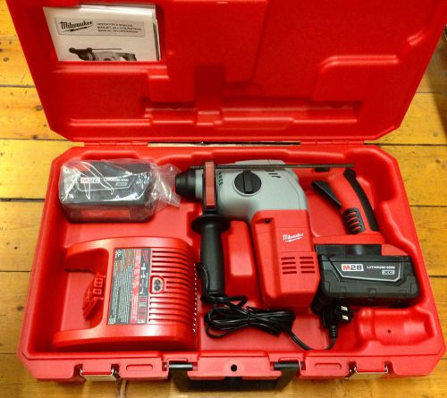 Milwaukee M28 Lithium 1&#034; Cordless Rotary Hammer 0756-22 Kit -BRAND NEW-