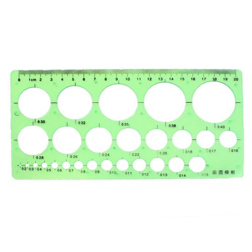 Xmas Gift 2mm-40mm Diameter Range Circles Plastic Stencil Ruler Measuring Tool