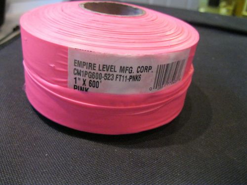 2 ROLLS OF PINK 1&#034; X 600&#039; VINYL CONSTRUCTION / MARKING TAPE (E5)