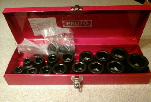 Proto 3/4&#034; drive 15pc metric impact socket set- 6 point