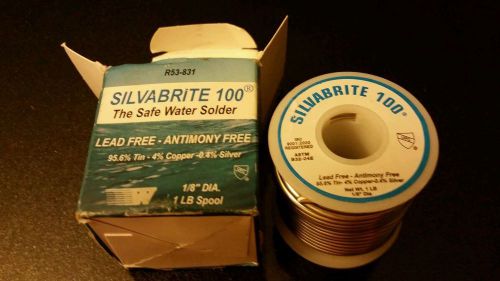 Silvabrite 100 lead antimony free water safe solder 1lb r53-831 free ship silver for sale
