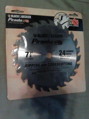 BLACK &amp;DECKER PIRANHA 7-1/4&#034; 24 CARBIDE TOOTH PREMIUM RIPPING CROSSCUT SAW BLADE