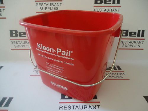 *NEW* San Jamar KP196RD Red 6 Qt Kleen Pail Bucket