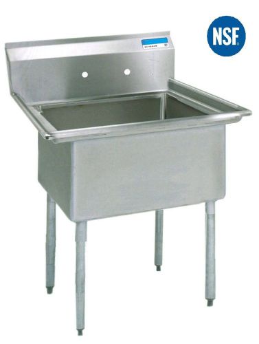 Stainless steel 1 one compartment sink 27 x 23 nsf for sale