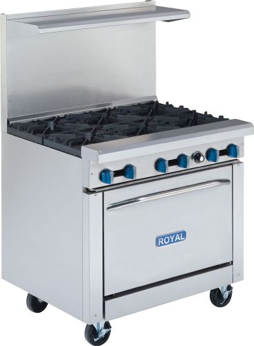 Royal Range RR-6 Commercial Six (6) Burner Restaurant Range 36&#034; with Oven