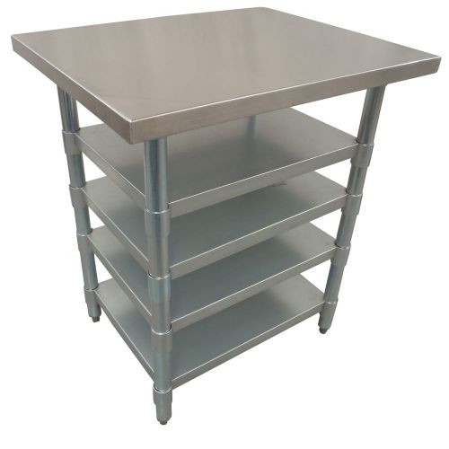 610 x 762mm NEW WORK CORNER BENCH TABLE COUNTER + 4 GALVANISED STEEL UNDER SHELF