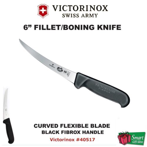 Victorinox swissarmy black fibrox-6&#034; knife, curved fillet/boning #40517 for sale