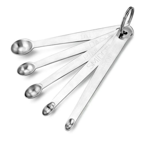 Mini Measuring Spoon 5 piece Set Stainless Steel NEW!