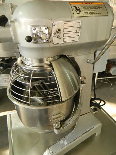 HOBART A-200 20QT PIZZA DOUGH MIXER 1/2HP MOTOR 115V S/S BOWL GUARD PADDLE &amp;WHIP