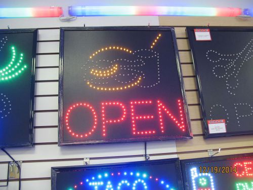 New LED HAMBURGER OPEN Sign -- Super Large Size 25* 24