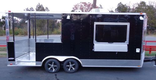 Concession Trailer 8.5 x 20&#039; Black - BBQ Smoker Food Vending