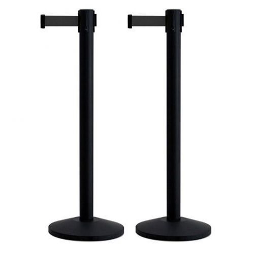 Queueway crowd control - set of 2 stanchions/posts blk - post &amp; belt barriers for sale