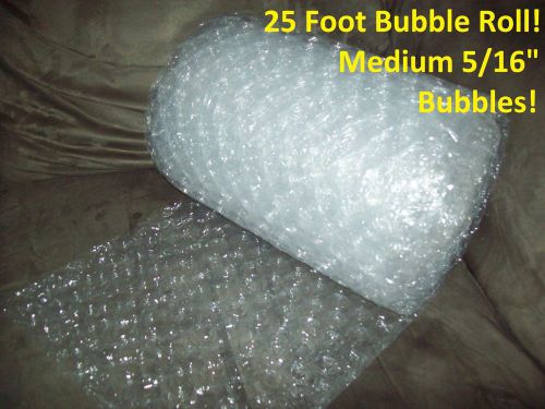 25 foot bubble wrap/roll! 12&#034; wide! 5/16&#034; medium bubbles! perforated every 12&#034; for sale