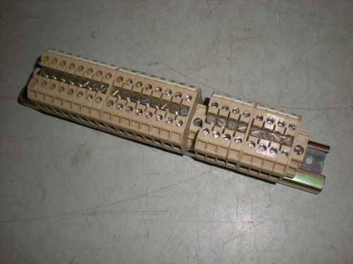 Lot of (24) Weidmuller Terminal Blocks Mounted on DIN Rail - #2