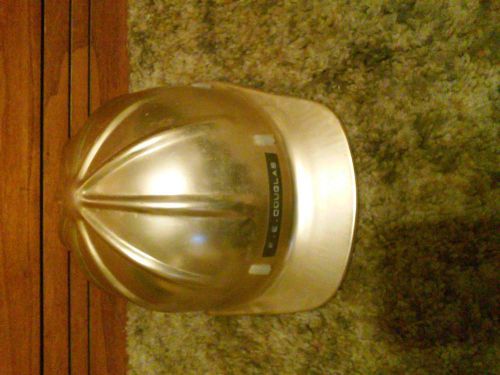 Vintage Gold Colored Aluminum Hardhat Hard Hat &#034; McDonald ?&#034; Mine Mining