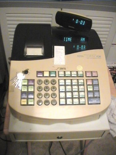 ROYAL ALPHA 587 CX CASH REGISTER WITH DRAWER.