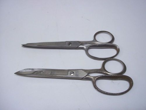 VINTAGE WISS 2 PAIR INLAID SCISSORS 137 AND 136 1/2