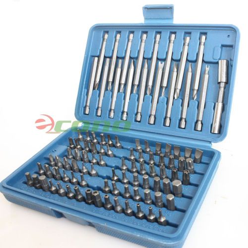 98pc Security Bit Set Tamper Proof Torx Hex Star Spline Bit w/ Long Shank Bits