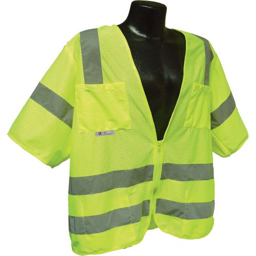 Radians class 3 short sleeve mesh safety vest -lime, xl, # sv83gm for sale