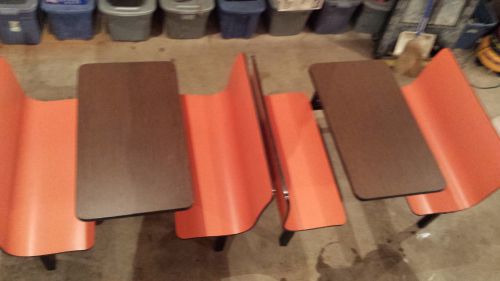 Restaurant Booths Set of 2 Vintage A &amp; W Orange Brown Black