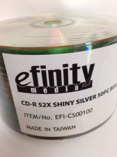 200-pk eFinity Silver Shiny Top 52x CD-R Blank Recordable CD CDR Media Disk Disc