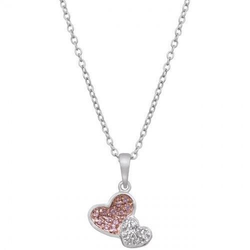 Two Hearts Pave Pendant Icon Bijoux