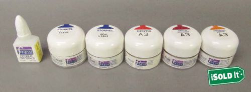 5) 15g  bottles dental labratory ceramco finesse porcelain &amp; opaque crystals lot for sale