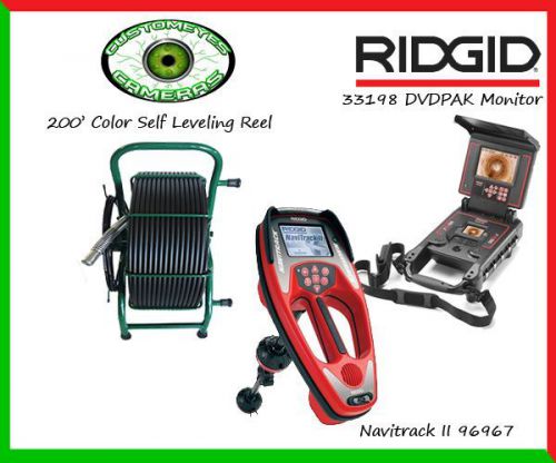 Customeyes 200&#039; sl reel &amp; ridgid 33198 dvdpak monitor &amp; 96967 navitrack ii for sale