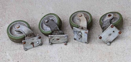 4 Large Heavy Duty Metro Wire Cast Metal 6&#034; INDUSTRIAL Swivel Caster Wheels