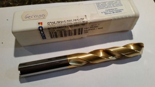 NEW SECO 17/32&#034; SOLID CARBIDE DRILL COOLANT THRU SD-25 SD25-05312-232-0531R5