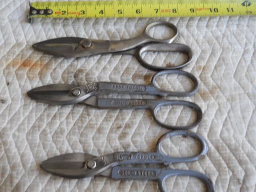 WISS SHEET METAL SHEARS A-12, 2-DA 3 PR SOLID STEEL-DROPPED FORGED U S A