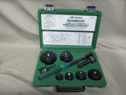 NICE GREENLEE 7238SB SLUG BUSTER KNOCKOUT PUNCH SET W/RATCHET WRENCH FREE SHIP