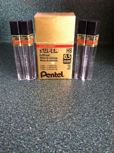 PENTEL HI-POLYMER 0.5MM HB REFILL LEADS FINE 16 TUBES 192 LEAD PCS.