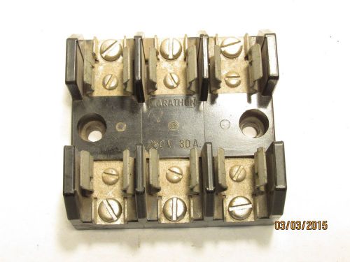 Marathon F30A Series bakelite fuse block holder 3-pole 30A 250V