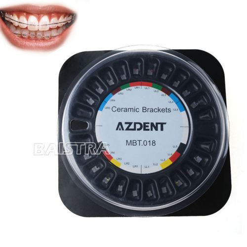 20PCS/Set Dental Orthodontic Ceramic Bracket 5*5 MBT Slot.018 Hooks 3 4 5