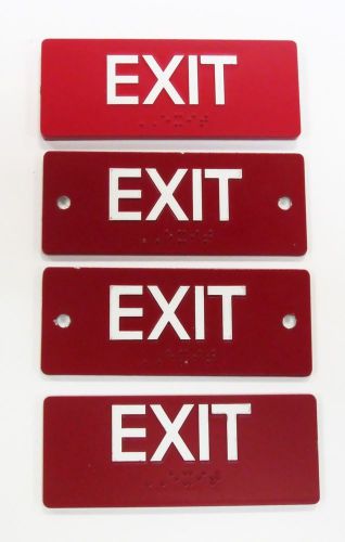 Lot of 4 ADA Aluminum Signs, Exit 2&#034; (H) x 5&#034; (W)