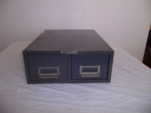 2 Drawer Metal Card Catalog File Cabinet Steelmaster Vintage Industrial #7